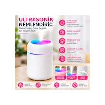 Ultrasonik Hava Nemlendirici Renkli Led Işıklı Usb Mini Masaüstü Buhar Makinesi-beyaz