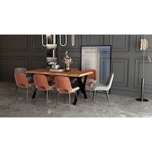 Masif Ahşap Laurus Sulamalı Mutfak Masası 85 x 240 x 76 Cm