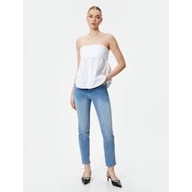 Koton Slim Fit Kot Pantolon Esnek Standart Bel - Eve Slim Jeans Açık İndigo 4sal40188md 4SAL40188MDLGT Açık İndigo