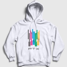 Presmono Unisex Colors Pentatonix Kapüşonlu Sweatshirt Beyaz