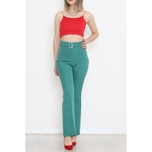 Walens Fashion - Kemer Toka Detaylı Pantolon Yeşil - 20860.683. 001