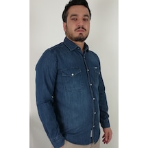 Tousus Slim Fit Kot Erkek Gömlek Slm-2015-tss Mavi Tousus Slim Fit Kot Erkek Gömlek Slm-2015-tss Mavi