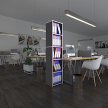 Kenzlife Klasörlük Raflı Kutadgu Gri 175 40 30 Kitaplık Ofis Arkalıksız Diğer