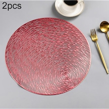 Sones Adet Moda Yuvarlak İçi Boş Amerikan Servisleri Pvc Masa Paspasları Kahve Kupası Altlığı Kırmızı