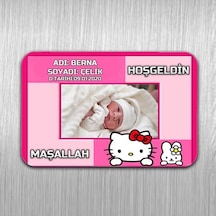 Isimli Fotoğraflı Ve Maşallah Yazılı Hoşgeldin Bebek Magneti 10 A