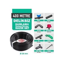 16 Mm 400 Metre Deliksiz Düz Damla Sulama Sistemi Ve Ek Parçaları