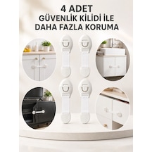 4'lü Esnek Kayışlı Çocuk Güvenlik Kilidi Pratik Ve Güvenli Kullanım Çok Renkli