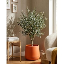 Dekoratif Modern Tabak Saksı, 34x28 Cm, Turuncu, Plastik