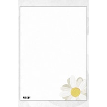 A5 Çiçek Bloknot Çizgisiz Defter - 50 Yaprak - Memopad - Notepad - Not Defteri - Not Kağıdı - 3218 Çok Renkli