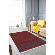 Bordo Yöresel Dokuma Pamuk Tabanlı Kaymaz Kilim Klm376n11