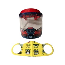 Gürbey Racing Baskılı Çocuk Siperlik + Sunger Bob Desenli Çocuk Maske