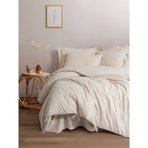 Cotton Box Cotton Keten Çift Kişilik Nevresim Takımı Esmira Bej Bej