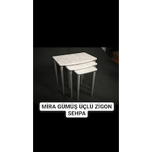Moleni Mira Gümüş Zigon Sehpa