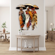 Üç Afrikalı Kadın Şapkalı - Metal Tablo - Dec0094 69 X 80 Cm Çok Renkli