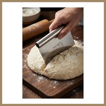 Bezos Paslanmaz Çelik Ölçü Rehberli Hamur Kesici & Hamur Şekillendirici Spatula 11x14 Cm 22