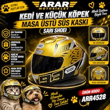 Kedi Ve Küçük Köpek-masa Üstü Süs Kaskı Sarı Shoeı-4528
