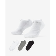Nike Sx7673-964 Everyday Cushioned No-show Antrenman Çorapları 3 Çift Cok Renklı