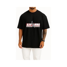Bahriyeli Collection Oversize Mma Mixed Martial Arts Brazilian Jiu-jitsu Göğüs Tasarımlı Unisex T-shirt Siyah