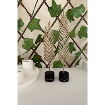 Modern Minimalist Doğa Temalı Yaprak Seti Bronz Renkli Dekoratif Obje Bronz - 698301863
