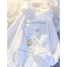 Cinnamorol Sanrio Kawaii Unisex Beyaz Sweatshirt