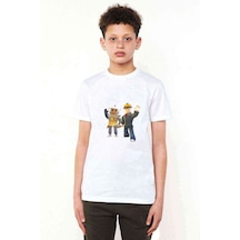 Tshirthane Roblox Minecraft Game Child Baskılı Unisex Çocuk Beyaz T-Shirt