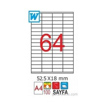 Goldmoon 2081 Laser A4 Sayfa Etiketi 52.5X18MM 100'lü Paket