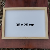 35x25cm Ahşap Çerçeveli Pano Arkalık Beyaz