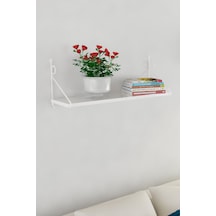 Decormet Seramoni Raf Seti 1 Raflı 200 720 Metal Beyaz+ahşa Beyaz