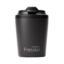 Made By Fressko Piccolo Yalıtımlı Yeniden Kullanılabilir Kahve Bardağı, Sip, Haki, 118 Ml Bpa İçermez, Sıcak Ve Soğuk İçecekler İçin, Ölçü Çizgileri, Kafelere Uygun Tasarım, Siyah