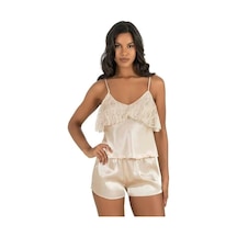 Moon Wear Fildişi Saten Şort Takımı 9214 Fil Dişi
