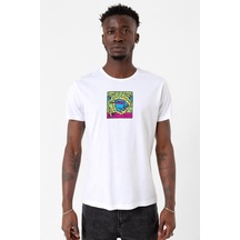 Mr Beast Doodle Beyaz Erkek Bisikletyaka Tshirt 001