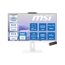 MSI PRO AP272P 14M-868XEUF07 i5-14400 24 GB 512 GB SSD 27" Free Dos AIO Masaüstü Bilgisayar