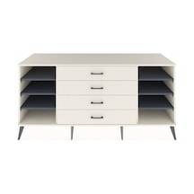 Kronos Konsol 6 Raflı 4 Çekmeceli 176x59x83 Aytaşı-antrasit/aytaşı Antrasit/aytaşı