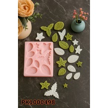 Pk1000498 - Silikon Kalıp Mum Kalıbı Çoklu Yapraklar