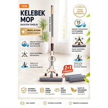 Kelebek Sıkma Mekanizmalı Mikrofiber Mop 2+1 Yedek Süngerli