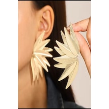 Kadın Küpe İthal Özel Seri Küçük Çoklu Yaprak Model Kararmaz Küpe Altın