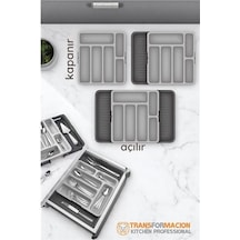 Çift Taraflı Uzayabilen Ayarlı Çekmece Içi Kaşıklık Çok Renkli