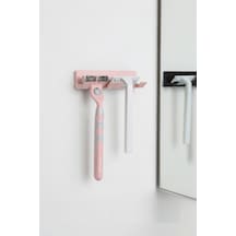 Pembe Yapışkanlı Traş Bıçak Bıçağı 2 Jilet İçin Traş Bıçaklık 2li Jiletlik Banyo Organizer