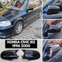 Honda Civic 1996 2000 Yarasa Ayna Kapağı - Parlak Siyah - Ies Ayna