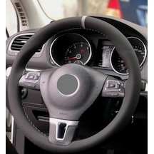 Opel Astra H Dikmeli Direksiyon Kılıfı Alkantra Gri Yüzüklü