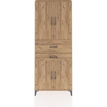 Arges Dolap 4 Raflı 2 Çekmeceli 4 Kapaklı 88x30x221 Çam-çam Çam