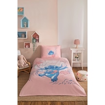 Özdilek Stitch Aloha Tek Kişilik Disney Lisanslı Lastikli Çarşaf Çocuk Pike Takımı Pembe