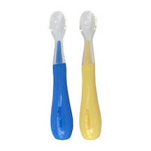 Bebedor 2Li Silikon Uçlu Mama Kaşığı 8554 Karışık Mavi - Sarı