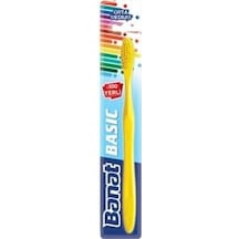 Basic Diş Fırçası - Orta Sertlik Sarı Açık Ahşap