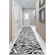 Siyah Kaymaz Zebra Desenli Kesme Rulo Özel Ölçü Yolluk Ar559n11