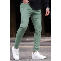 Madmext Erkek Yeşil Kanvas Slim Fit Pantolon-yeşil Yeşil