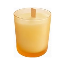 Sandal Ağacı Kokulu Mum 280 Ml - Ahşap Fitil, Turuncu Buzlu Cam Bardak, Uzun Yanma Süresi, Hediye Kutulu 2.8 L