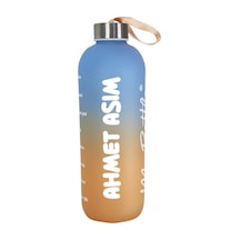 Kişiye Özel Renkli Motivasyon Cam Su Matarası 1 L Hk2705
