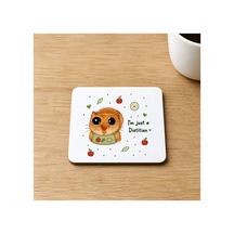 Sad Üzgün Hamster Diyetisyen Baskılı 9x9 Cm Kare Mdf Bardak Altlığı - Diyetisyene Hediye Ahşap Çok Renkli