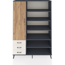Hyperion Dolap 9 Raflı 3 Çekmeceli 3 Kapaklı 132x44x195 Antra... Antrasit